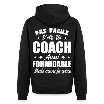 Coach Formidable Idée Cadeau Entraîneur Drôle - Veste à capuche bio Premium Unisexe - noir - Dos - Nico (187cm)
