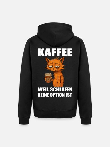 Kaffee weil Schlafen keine Option ist - Unisex Premium Bio Zip Hoodie - Schwarz