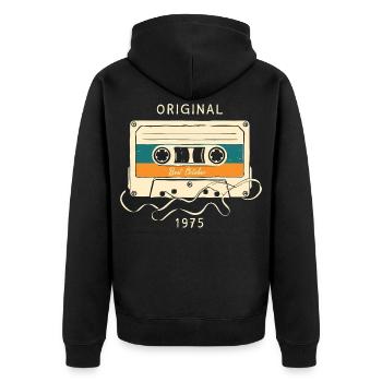 50ème Anniversaire Octobre 1975 Vintage Cassette - Veste à capuche bio Premium Unisexe - noir - Dos - Nico (187cm)