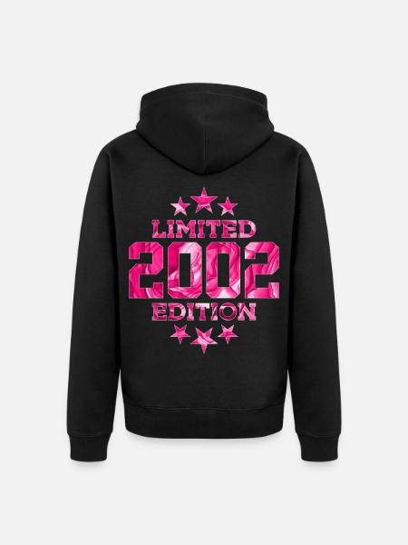 LIMITED EDITION 2002 24TH BIRTHDAY - Unisex Premium Organic Zip Hoodie - black
