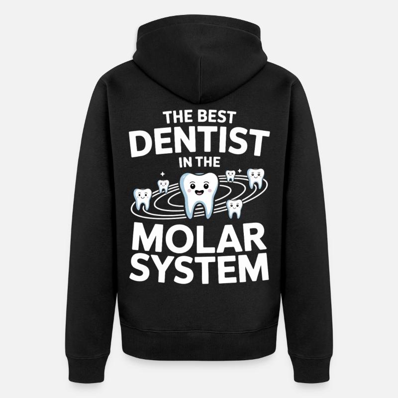 Zahnhelden Molar System - Unisex Premium Bio Zip Hoodie - Schwarz