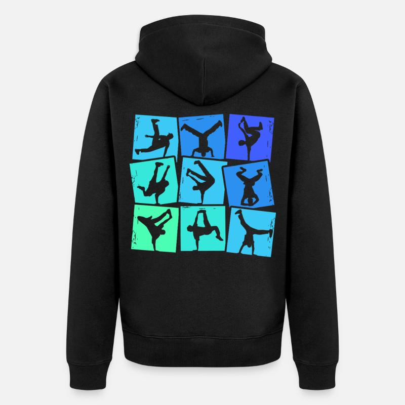 Breakdance Breakdancer Breakdancing Kinder Jungen - Unisex Premium Bio Zip Hoodie - Schwarz