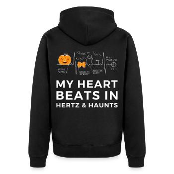 Funny Science and Engineering Halloween TShirt - Unisex Premium Organic Zip Hoodie - black - Back - Nico (187cm)