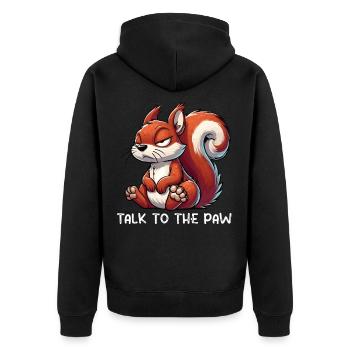 Talk to the Paw Squirrel Squirrel Rodent - Unisex Premium Organic Zip Hoodie - black - Back - Nico (187cm)