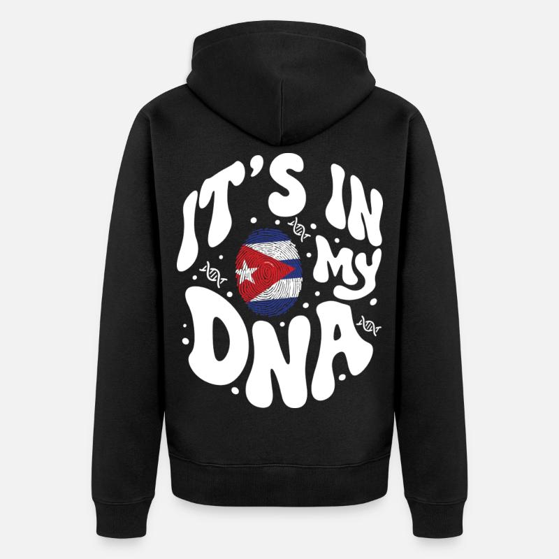 ADN cubain Cuba Drapeau hispanique - Veste à capuche bio Premium Unisexe - noir