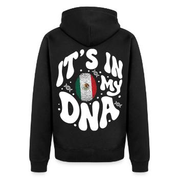 Mexikanische DNA Mexiko Flagge Hispanisch - Unisex Premium Bio Zip Hoodie - Schwarz - Hinten - Nico (187cm)