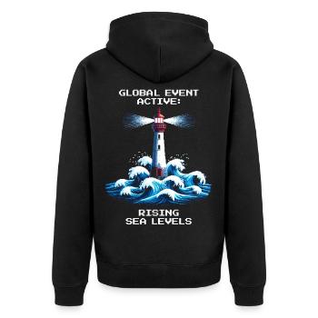 Événement mondial : le niveau de la mer monte | Climat - Veste à capuche bio Premium Unisexe - noir - Dos - Nico (187cm)