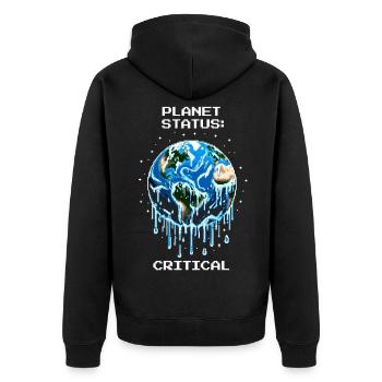 État de la planète : Critique | Changement climatique, Terre - Veste à capuche bio Premium Unisexe - noir - Dos - Nico (187cm)
