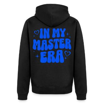 Master Abschluss Geschenk Studium Uni Absolvent - Unisex Premium Bio Zip Hoodie - Schwarz - Hinten - Nico (187cm)