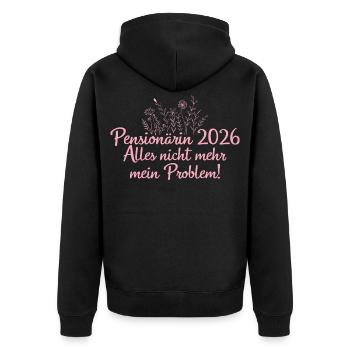 Retraité 2026 Pension Adieu collègue de travail - Veste à capuche bio Premium Unisexe - noir - Dos - Nico (187cm)