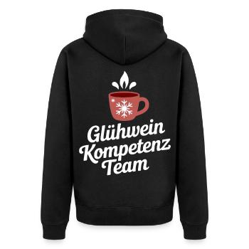 Mulled Wine Competence Team – Funny Winter Design - Unisex Premium Organic Zip Hoodie - black - Back - Nico (187cm)