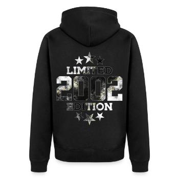 ÉDITION LIMITÉE 2002 24E ANNIVERSAIRE - Veste à capuche bio Premium Unisexe - noir - Dos - Nico (187cm)