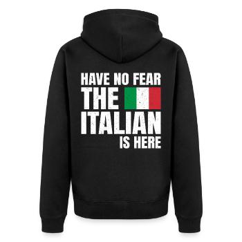 N’ayez pas peur L’Italien est ici Italien drôle - Veste à capuche bio Premium Unisexe - noir - Dos - Nico (187cm)