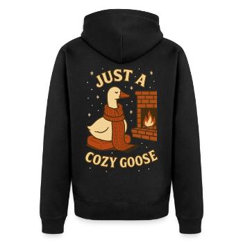 Oie de Noël Famille Douillette Vacances Design - Veste à capuche bio Premium Unisexe - noir - Dos - Nico (187cm)