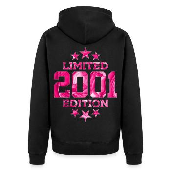 ÉDITION LIMITÉE 2001 25E ANNIVERSAIRE - Veste à capuche bio Premium Unisexe - noir - Dos - Nico (187cm)