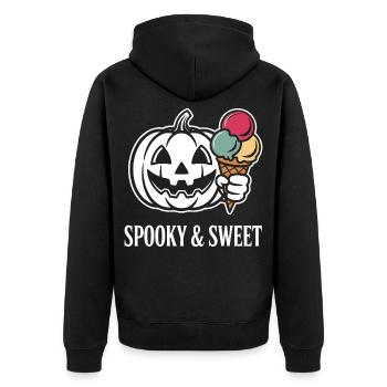 Crème glacée d’Halloween effrayante et sucrée - Veste à capuche bio Premium Unisexe - noir - Dos - Nico (187cm)