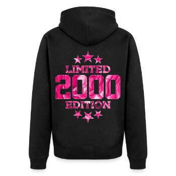 LIMITED EDITION 2000 26TH BIRTHDAY - Unisex Premium Organic Zip Hoodie - black - Back - Nico (187cm)