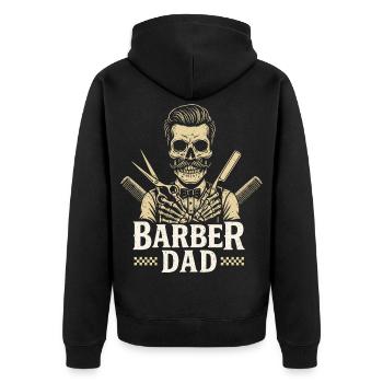 Father Barber Dad Barber Hairdresser - Unisex Premium Organic Zip Hoodie - black - Back - Nico (187cm)