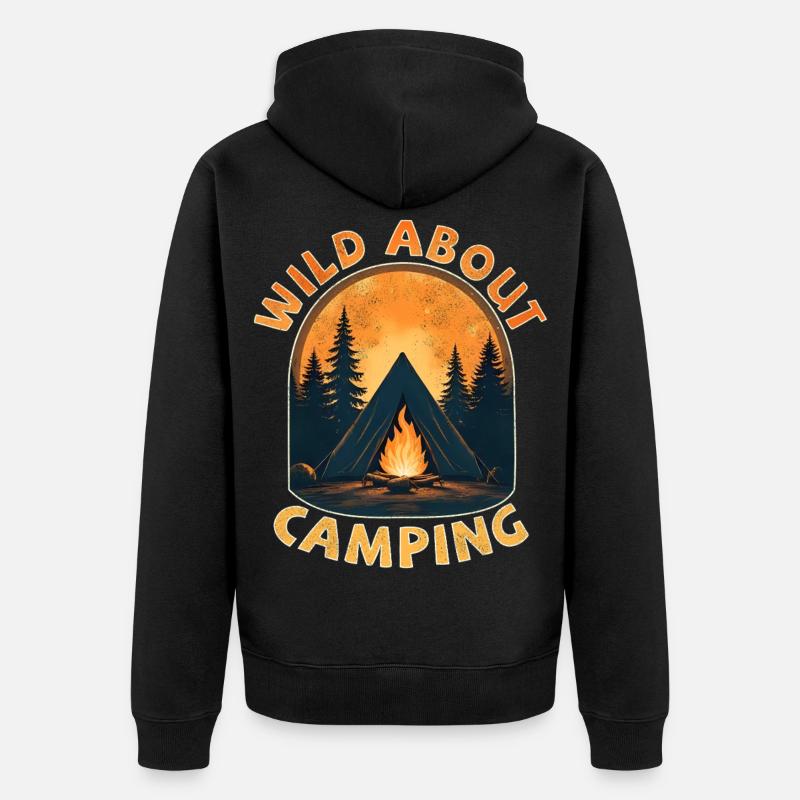 Passionné de camping - Veste à capuche bio Premium Unisexe - noir