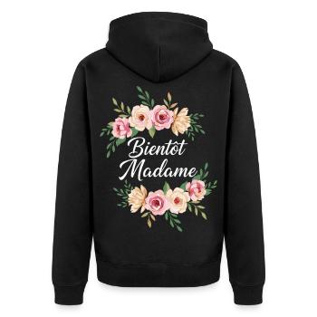 Madame Wedding Bachelorette Party Bride - Unisex Premium Organic Zip Hoodie - black - Back - Nico (187cm)