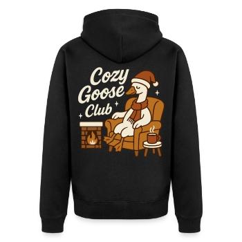 Noël Cozy Goose Club Santa Noël - Veste à capuche bio Premium Unisexe - noir - Dos - Nico (187cm)