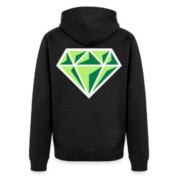 Diamant (pierre précieuse symbole brillant / NEG Gre 3C) - Veste à capuche bio Premium Unisexe - noir - Dos - Nico (187cm)