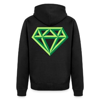 Diamant (pierre précieuse symbole brillant / Outl. Gre 2C) - Veste à capuche bio Premium Unisexe - noir - Dos - Nico (187cm)