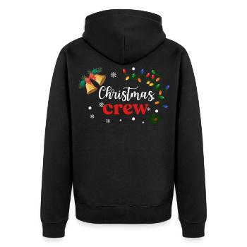 CHRISTMAS CREW - Unisex Premium Organic Zip Hoodie - black - Back - Nico (187cm)