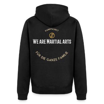 Nous sommes une famille d’arts martiaux - Veste à capuche bio Premium Unisexe - noir - Dos - Nico (187cm)