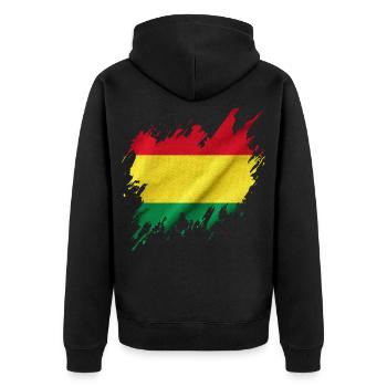 Drapeau bolivien, style déchiré - Veste à capuche bio Premium Unisexe - noir - Dos - Nico (187cm)