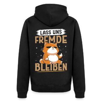 Mallorca LET'S STAY STRANGERS Fun - Unisex Premium Organic Zip Hoodie - black - Back - Nico (187cm)