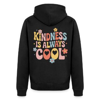 Kindness is always cool Colorful flowers - Unisex Premium Organic Zip Hoodie - black - Back - Nico (187cm)