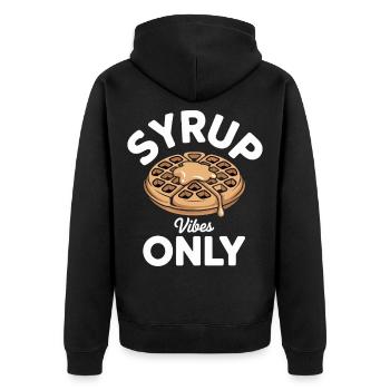 Waffle Dough Baking Gift for Foodies - Unisex Premium Organic Zip Hoodie - black - Back - Nico (187cm)