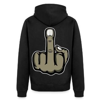 Autocollant graphique du majeur - Veste à capuche bio Premium Unisexe - noir - Dos - Nico (187cm)
