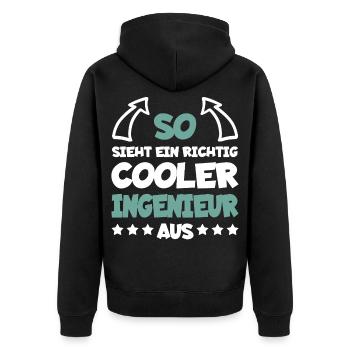 Really Cool Engineer Funny Saying Gift - Unisex Premium Organic Zip Hoodie - black - Back - Nico (187cm)
