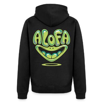 Chemise Alofa Cool Frog avec ambiance tropicale - Veste à capuche bio Premium Unisexe - noir - Dos - Nico (187cm)