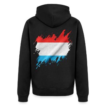 Drapeau du Luxembourg, style déchiré - Veste à capuche bio Premium Unisexe - noir - Dos - Nico (187cm)