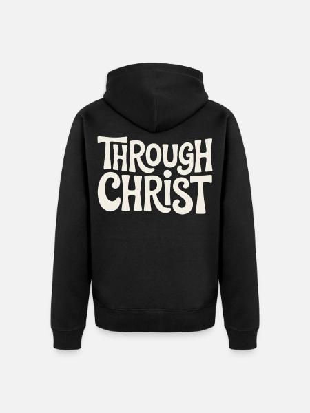 Trough Christ Jesus Christen Glaube - Unisex Premium Bio Zip Hoodie - Schwarz