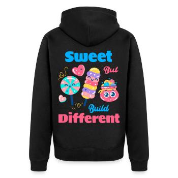 Ollipop amour doux et drôle - Veste à capuche bio Premium Unisexe - noir - Dos - Nico (187cm)