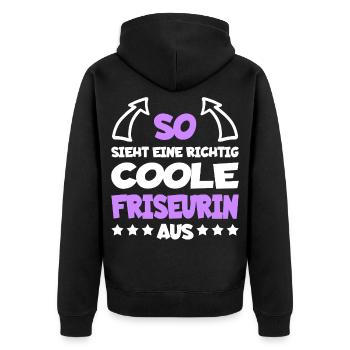 Vraiment cool Métier de coiffeur Drôle de dicton - Veste à capuche bio Premium Unisexe - noir - Dos - Nico (187cm)