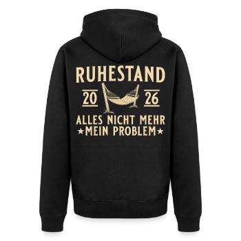 Retraite 2026 Collègue Adieu Retraité - Veste à capuche bio Premium Unisexe - noir - Dos - Nico (187cm)