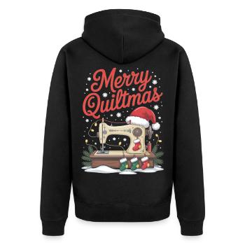 Merry Quiltmas Couture festive Père Noël Noël - Veste à capuche bio Premium Unisexe - noir - Dos - Nico (187cm)