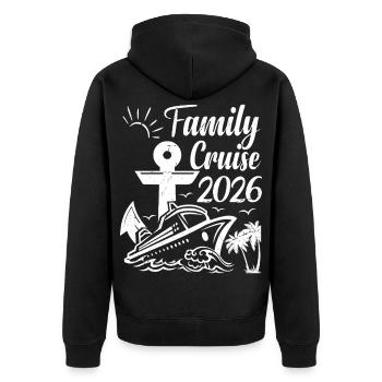 Family Cruise 2026 Summer Vacation Matching Family - Unisex Premium Organic Zip Hoodie - black - Back - Nico (187cm)