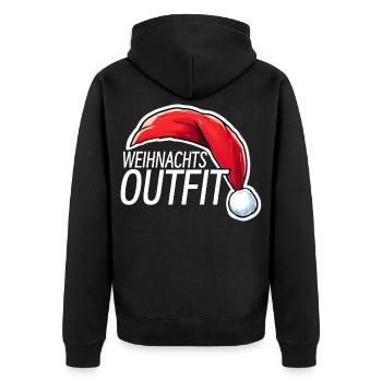 Lustiges Weihnachtsoutfit Frohe Weihnachen Funny  - Unisex Premium Bio Zip Hoodie - Schwarz - Hinten - Nico (187cm)