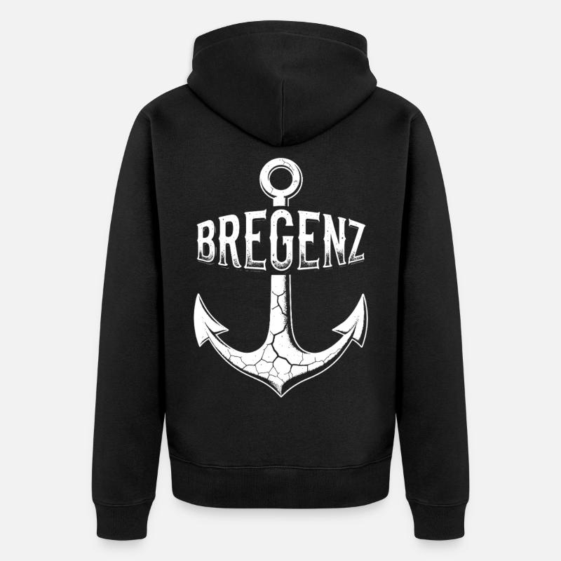 Anker Bregenz Bodensee Österreich - Unisex Premium Bio Zip Hoodie - Schwarz