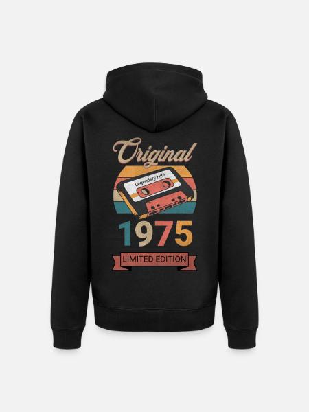 Original 1975 Limited Edition Birthday Gift - Unisex Premium Organic Zip Hoodie - black