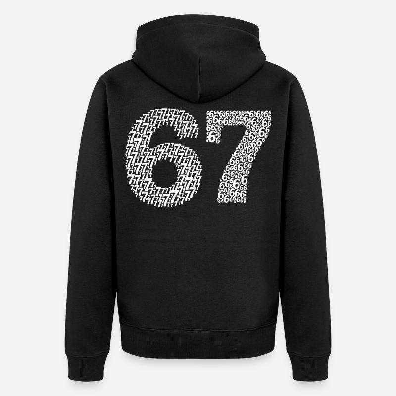 Sixty Seven meme - Unisex Premium Bio Zip Hoodie - Schwarz