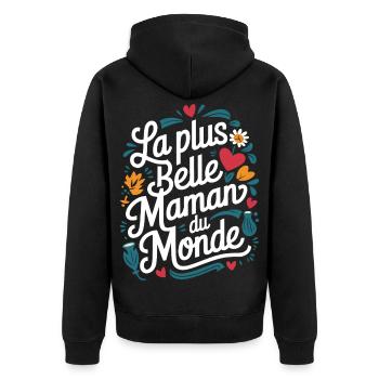 The Most Beautiful Mom in the World - Unisex Premium Organic Zip Hoodie - black - Back - Nico (187cm)