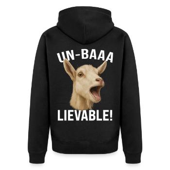 Goat Goat Farming Goat Farmer Goat Open Mouth - Unisex Premium Organic Zip Hoodie - black - Back - Nico (187cm)