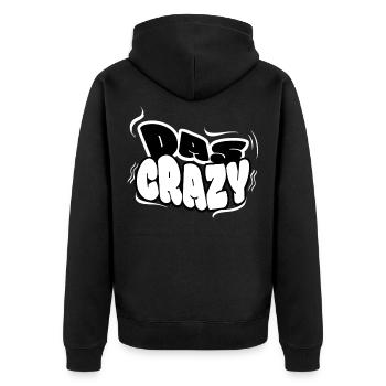 The Crazy - Funny Youth Word - Unisex Premium Organic Zip Hoodie - black - Back - Nico (187cm)